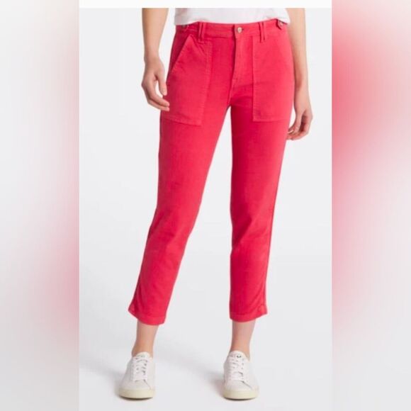 NWT Pistola Size 30 Erin High Rise Utility Crop Straight Leg Pant Coral Revolve
